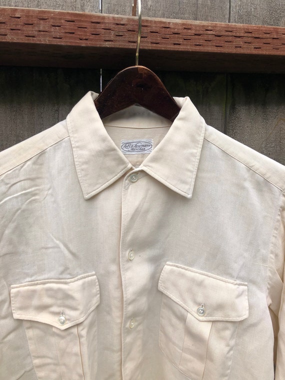 Vtg 20s 30s Bespoke German Pullover Button Up Shir