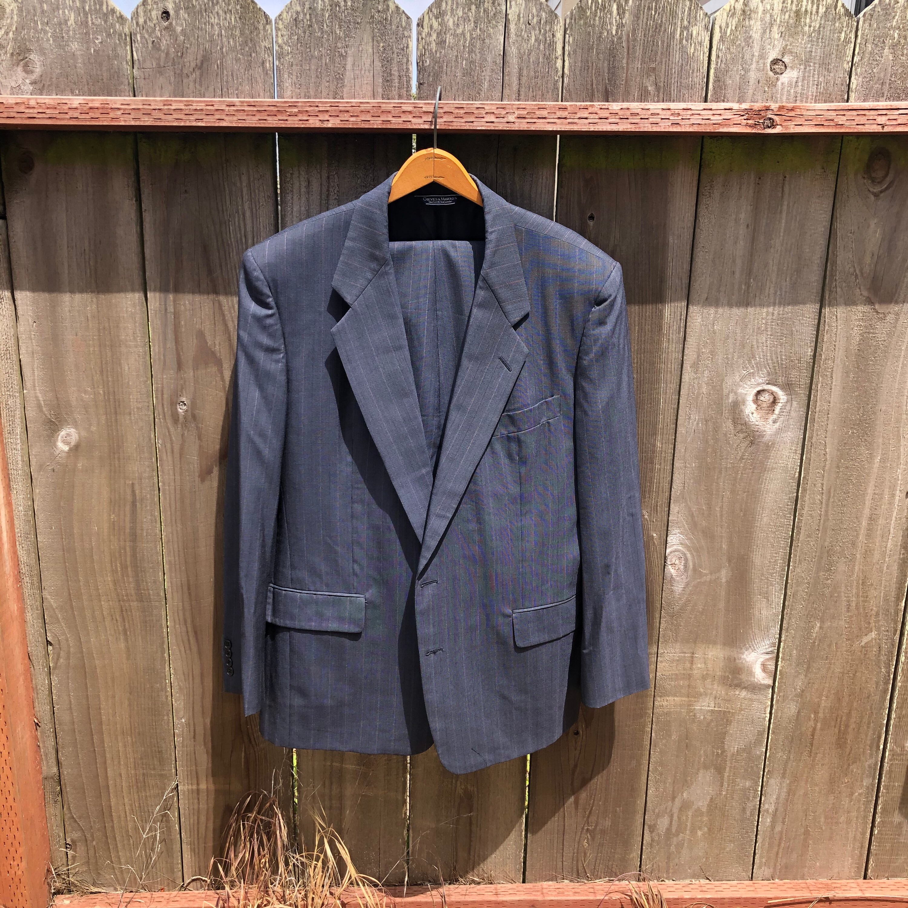 Vtg Gieves & Hawkes Bespoke Navy Striped 2piece Suit for Jay Etsy