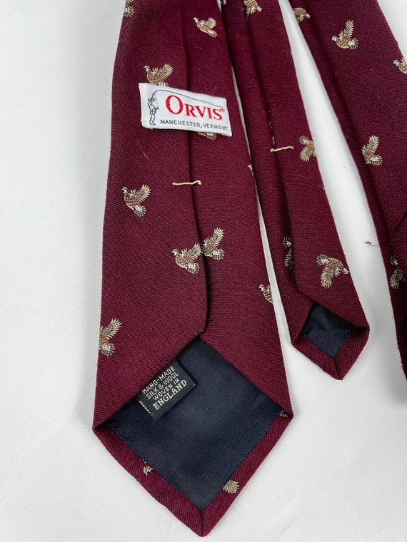 Vtg ORVIS Game Bird Maroon Wool/Silk Crest Emblem… - image 3