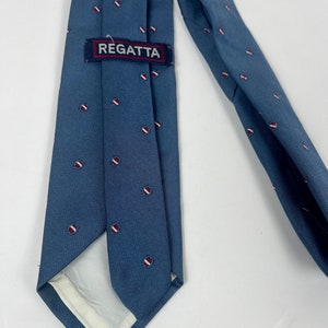 Vtg 70s Regatta Blaue Emblem/Foulard Krawatte Bild 3