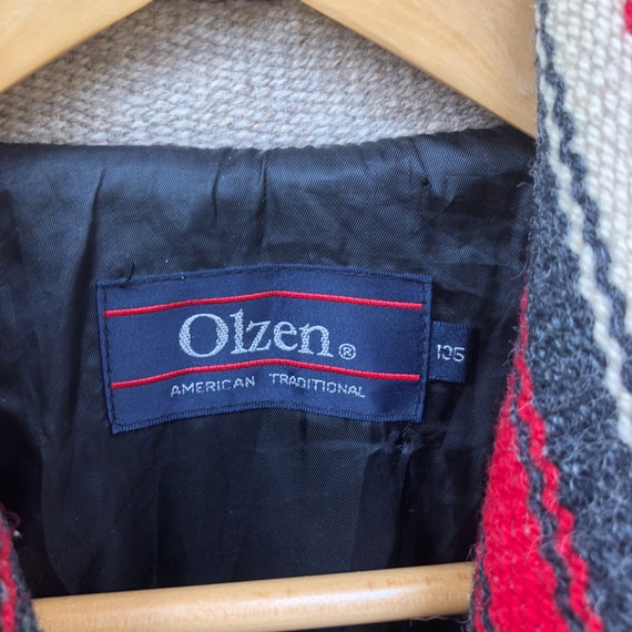 Vtg OLZEN Extra Large Wool Blanket Coat - image 5