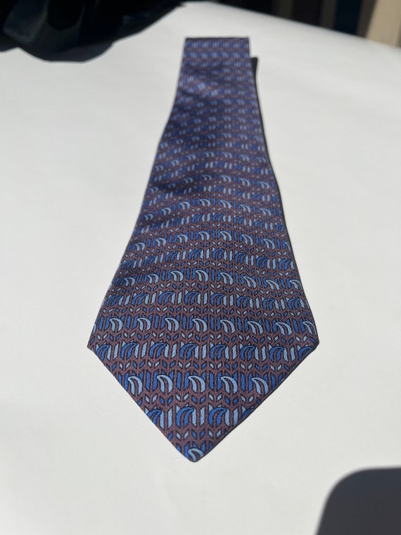 Vtg Hermès Silk Geometric Brocade Tie