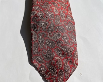 Vtg Red Silk Paisley Tie by PATRICK JAMES