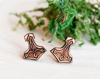 Viking Thor’s Hammer Boucles d’oreilles Geometric Mens Earrings Boucles d’oreilles Femmes