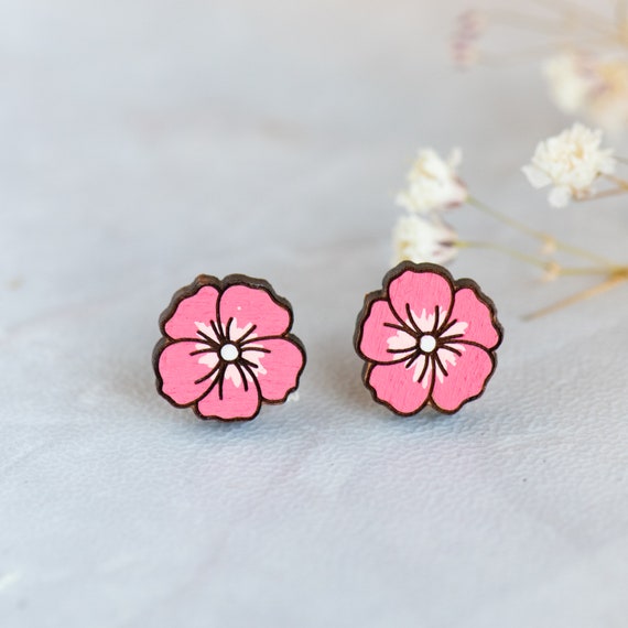 Pink cherry cheap studio earrings