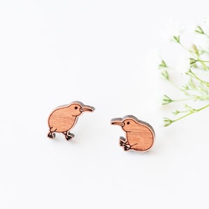 Handgemaakte Kiwi Vogel Oorbellen Houten Oorbellen Dames Stud Oorbellen cadeau