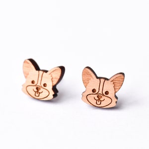 Handmade Wooden Earrings Corgi Earrings Pembroke Welsh Corgi stud earrings gift