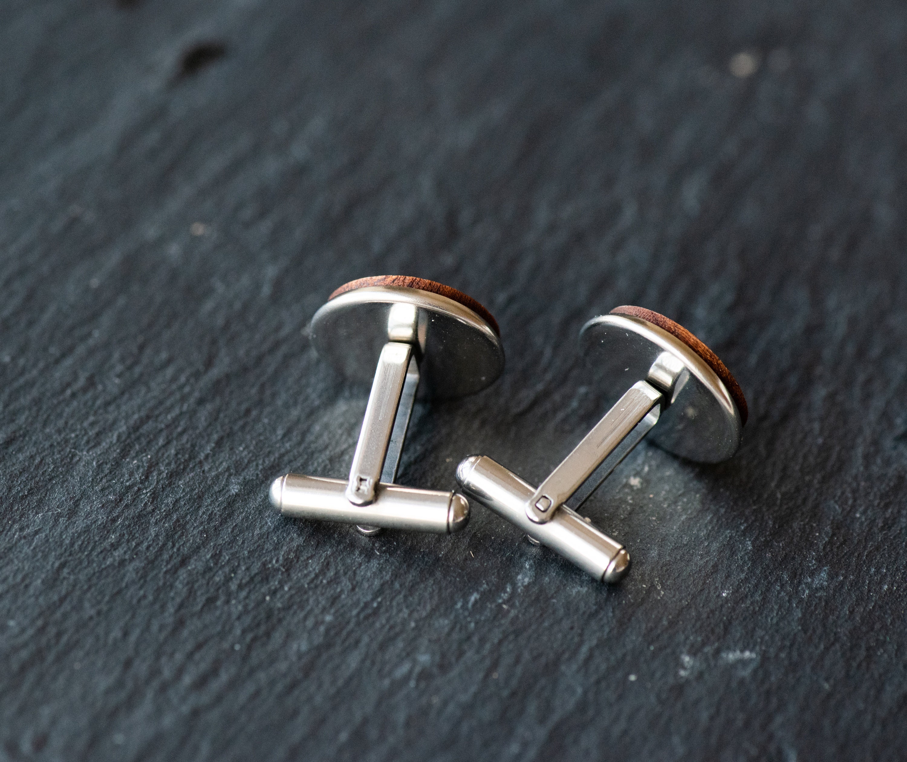 Handmade Men Cufflinks Stainless Steel Wooden Cufflinks Viking