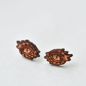 Orecchini occhio di drago in legno orecchini a perno gioielli regalo di Cherry Wood Jewellery
