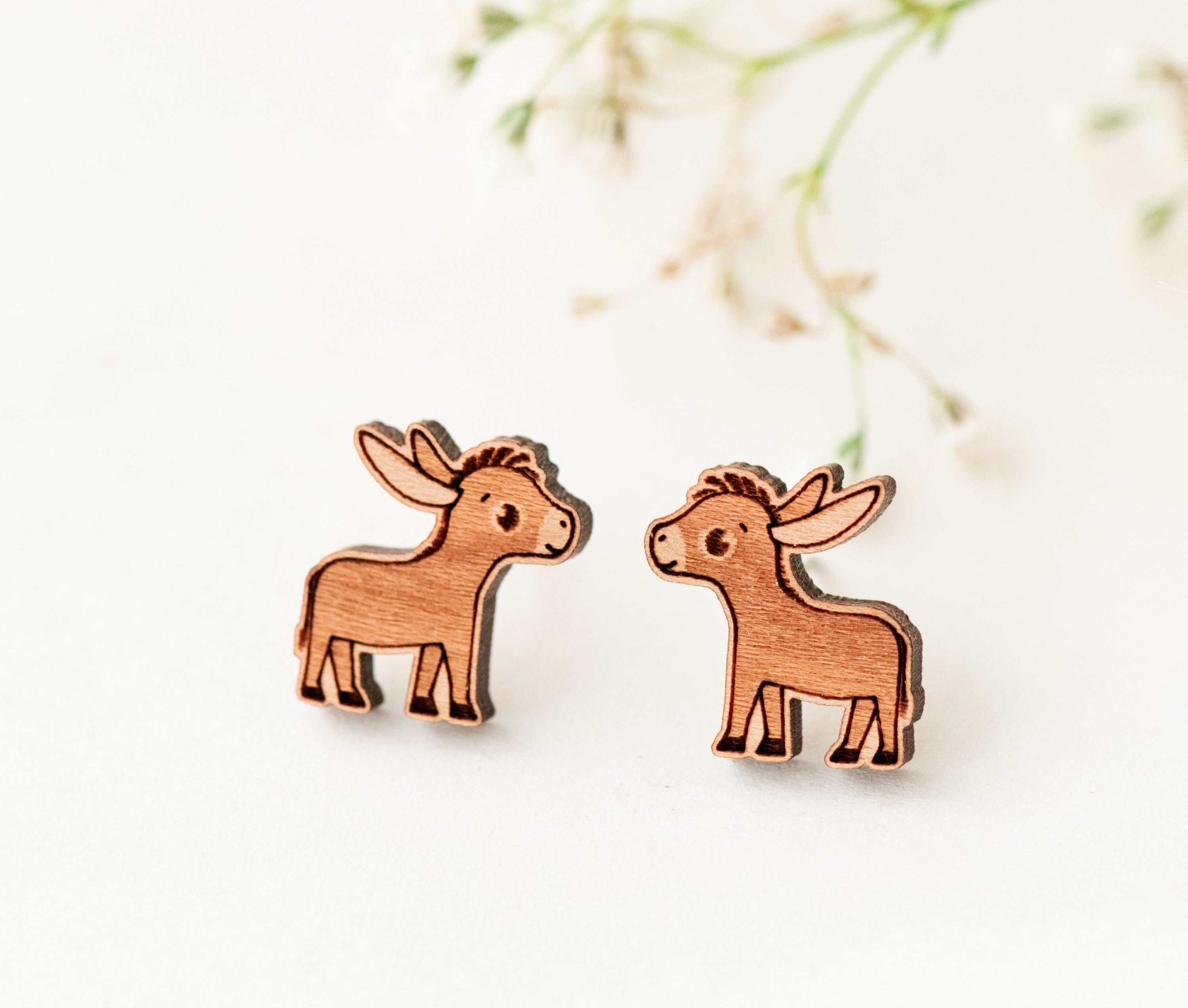 JERWLI Esel Ohrringe 925er Sterlingsilber - Tier Schmuck Geschenk