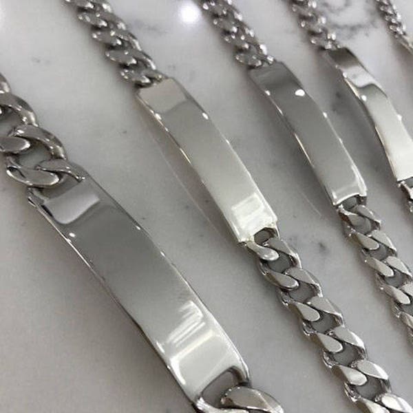 EE JEWELERS Beautiful 925 Sterling ID Curb Link Bracelet 8-8.75” Perfect For Her/ His Anniversary Christmas Birthday Gift Any Occasion & You