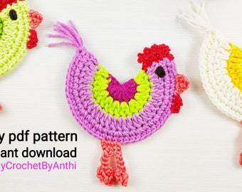 Crochet Patterns Crochet Easter Pattern Crochet rooster pattern PDF Ornaments Spring Pattern Instant Download