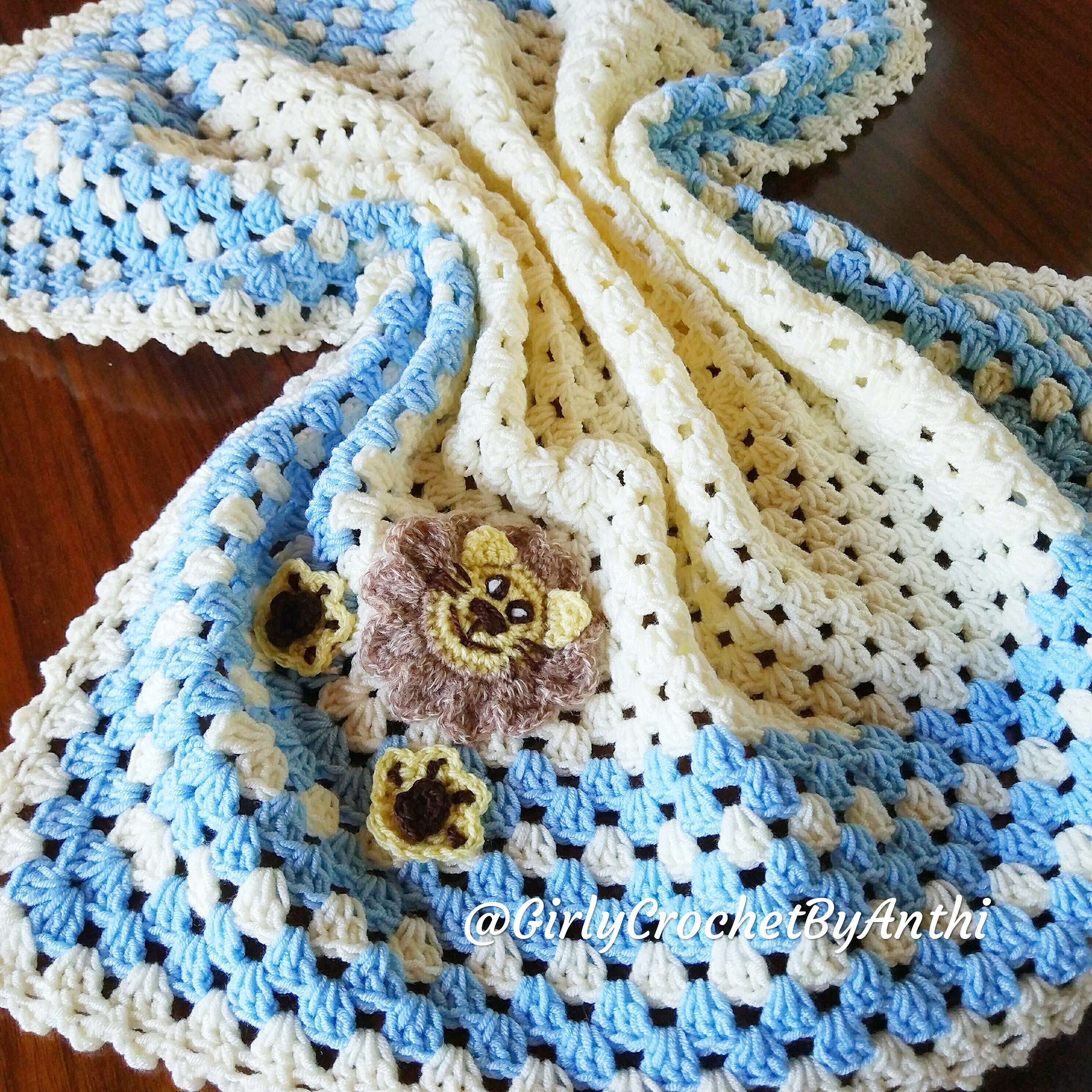 Crochet Baby Blanket Crochet Baby Boy Blanket Granny Square Etsy