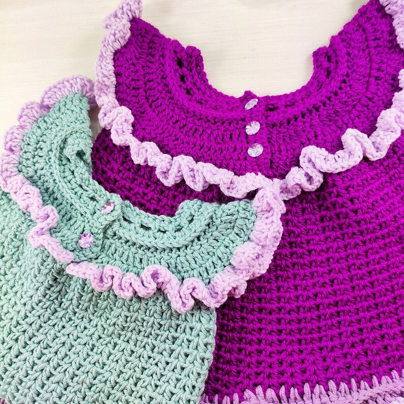 Crochet PATTERN Baby Girl Blossom Dress 09 Years Etsy