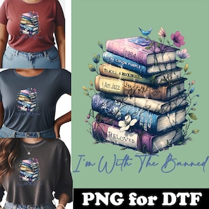 Im mit dem Banned PNG | Buchliebhaber Shirt Design | Bibliothekar Geschenk, DTF Sublimationsdatei