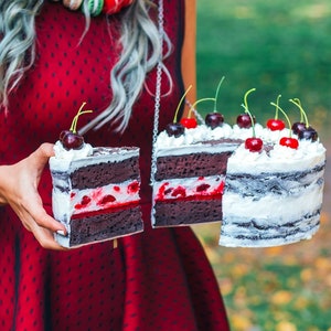 Schwarzwälder Kirsch Torte GELDBÖRSE + magnetische GELDBÖRSE Kuchentasche,kirsch geldbeutel,dunkle kirschen,torte beutel,schwarzwälderkirsch geldbeutel