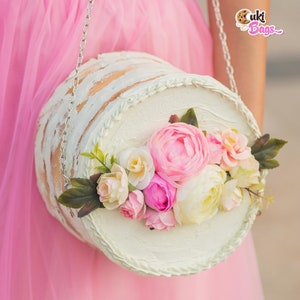 FLORAL NAKED Cake Bag / Purse - Cross body bag, cake bag, floral bag, pastel bag, pastel purse, custom cake bag,custom purse,floral purses