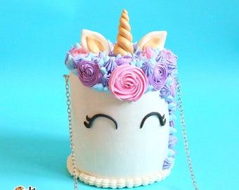 Unicorn Cake Bag- rainbow unicorn Purse, unicorn shoulder bag, kawaii bag, unicorn Purse, unicorn cake, funny bag, cute bag, kawaii unicorn