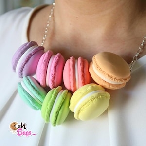 Rainbow Macarons necklace -macaron necklace,rainbow necklace, macarons necklace, macarons, rrainbow macarons,minty macarons,rainbow macarons