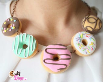 Fatasy Glazed Donuts necklace - donuts necklace, donuts necklace, donut necklaces, donuts necklaces, rainbow donuts, rainbow donut, rainbow