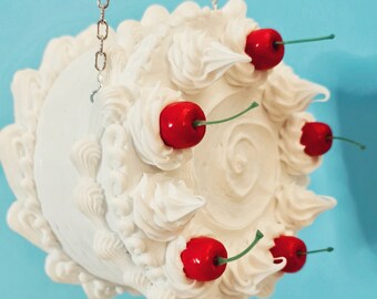 Cherry Whipped Cream Cake Bag, cherry purse, cherries, amazing purses, statement purses, novelty bags, cake bags, funny bags, crazy purse