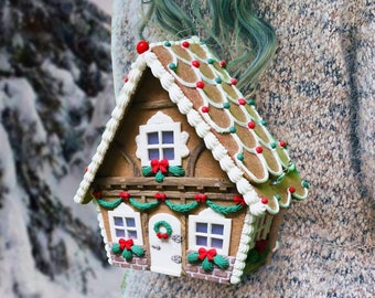 Gingerbread Cottage House BACKPACK - Sac à dos de Noel, sac à dos d’hiver - sac à dos fait main, sac à dos de nouveauté, sacs à dos de nouveauté,déclaration