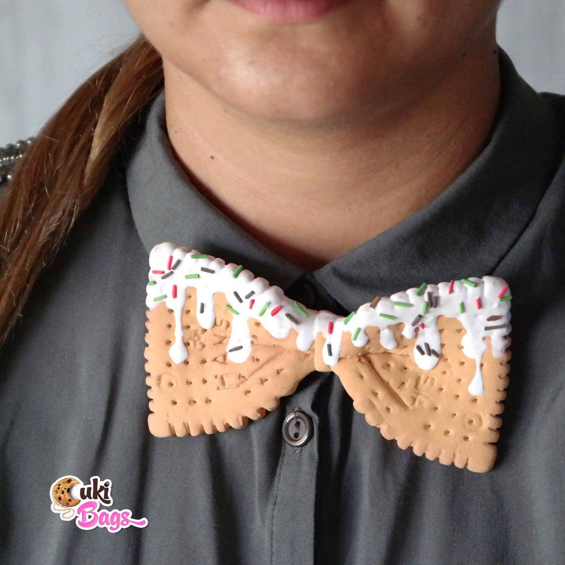 Biscuits BOW TIE with white chocolate topping biscuit bow Etsy