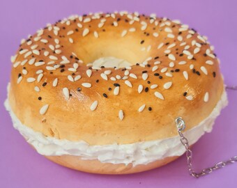 Everything Bagel Bag, Creme Chese Bagel Purse, Funny Bags