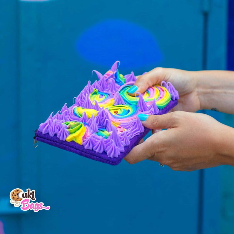 colorful wallet Rainbow statement Purple Frosting Wallet WALLET COIN PURSE rainbow wallet novelty wallet handmade wallet Turquoise