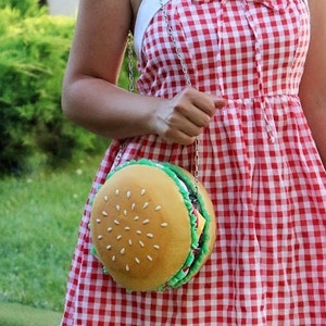 Hamburger BAG / PURSE / CLUTCH custom handmade bags, hamburger bags, hamburger purses, hamburgers, cuki bags, purses, cheeseburger purse image 2