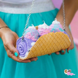 Ice Cream Taco Clutch / Purse - custom handmade bags, ice cream bags, ice cream purses, ice cream purse, handmade ice cream, ice cream roll