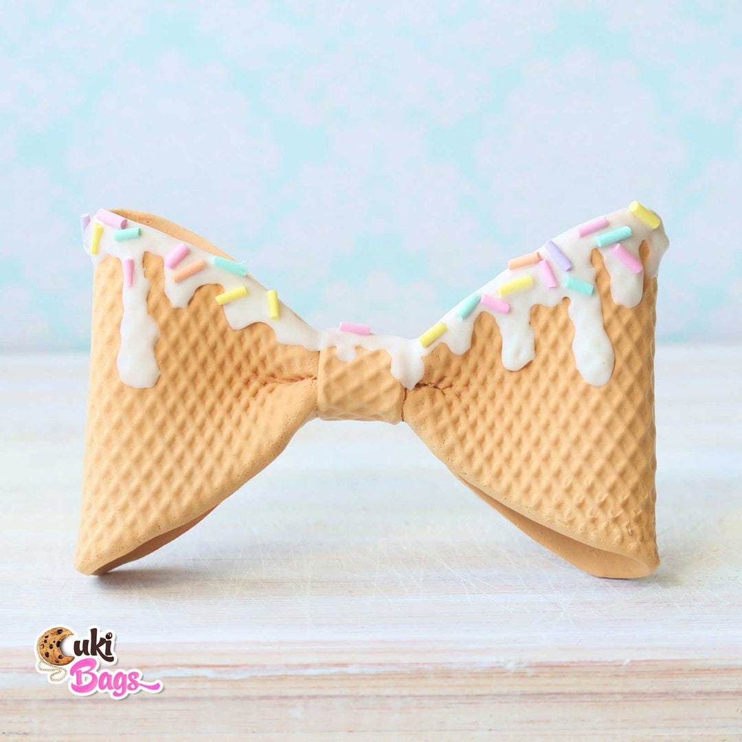 Waffly BOW TIE With White Chocolate Topping Biscuit Bow Tie Etsy