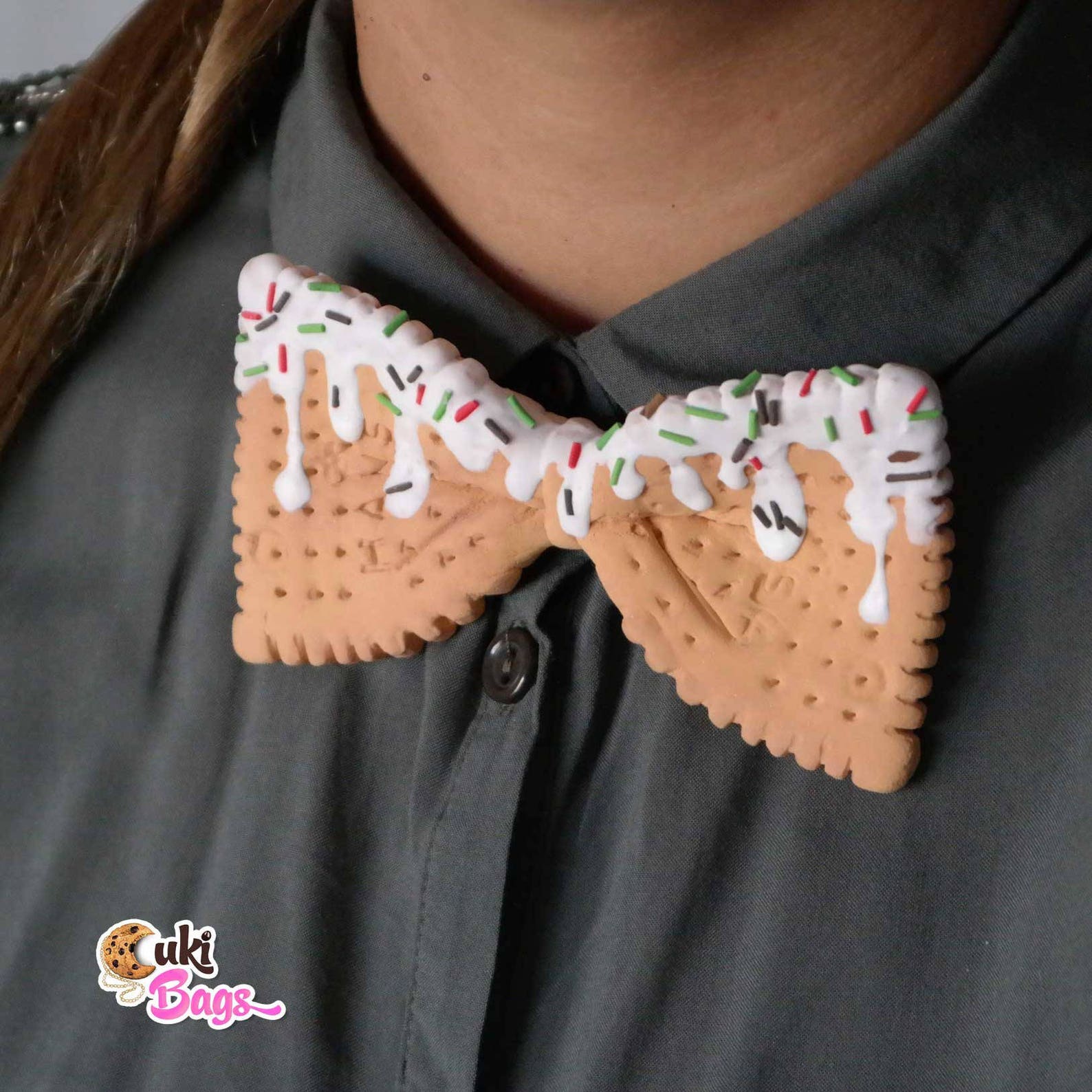 Biscuits BOW TIE with white chocolate topping biscuit bow Etsy