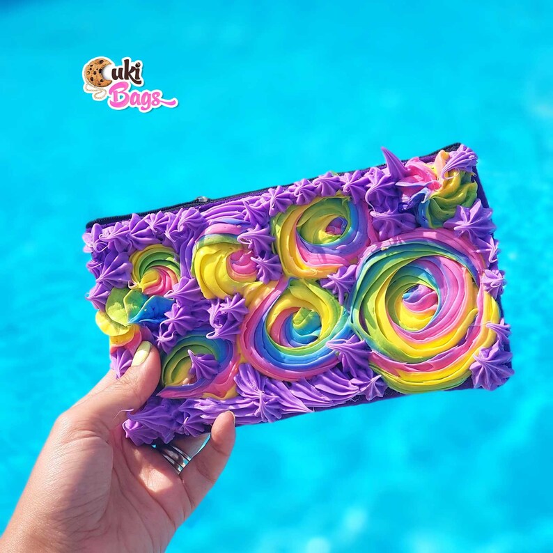 colorful wallet Rainbow statement Purple Frosting Wallet WALLET COIN PURSE rainbow wallet novelty wallet handmade wallet Turquoise