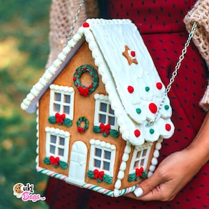 Gingerbread House Bag - Christmas purse - Winter bags - Handmade winter bag, novelty bag, novelty purse, unedible, statement purses, amazing