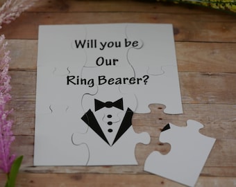 Personalized with name and role card, Will You Be my Ring Bearer, Will You Be my Groomsman , puzzle invitation, puzzle proposal invitation