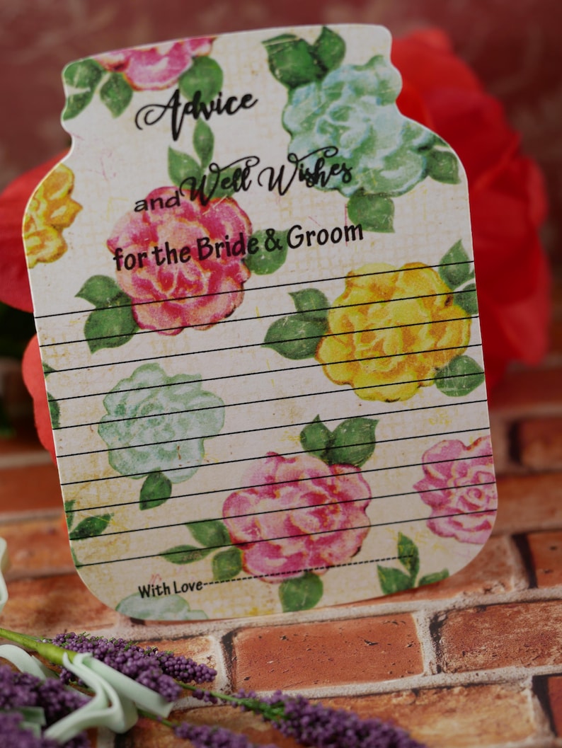 Advice Cards for the Bride and Groom Advice cards Mason Jar Advice Cards Mason Jar Wedding Advice and Well Wishes cards