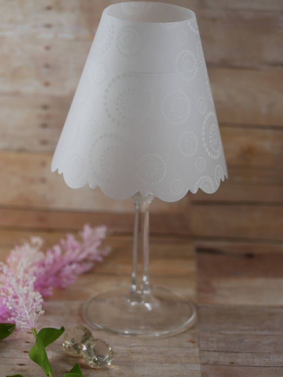 Vellum Wine Glass Luminary Shades Lantern Swirls Image 0