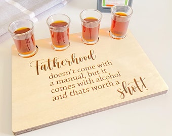 Shot Flight Board | Fathers Day Gift | Liquor Shot Board | Shot Serving Tray | Gifts for Dad | Shot Board | Fatherhood | Personalized Gift
