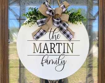 Front Door Decor | Last Name | Family Name | Door Hanger | Door Wreath | Housewarming Gift | Home Decor | Last Name Sign | Personalized Gift