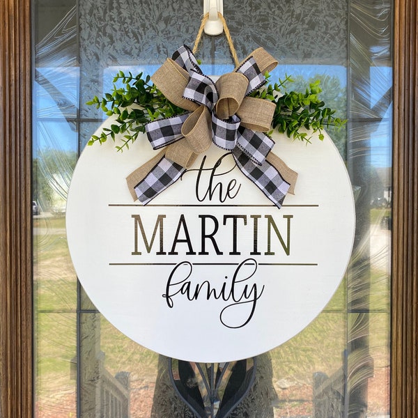 Front Door Decor | Last Name | Family Name | Door Hanger | Door Wreath | Housewarming Gift | Home Decor | Last Name Sign | Personalized Gift