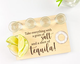 Tequila Shot Board | Tequila Shot Flight Tray | Shot Serving Tray | Tequila Gift | Shots | Gift for Her | Personalized Gift | Gift for Him