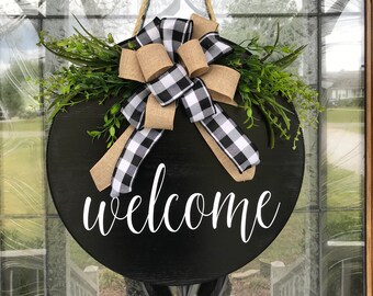 Front Door Decor | Welcome Sign | Front Door Wreath | Welcome | Front Door Sign | Door Hanger | Housewarming Gift | Home Decor