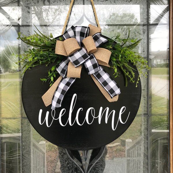 Front Door Decor | Welcome Sign | Front Door Wreath | Welcome | Front Door Sign | Door Hanger | Housewarming Gift | Home Decor