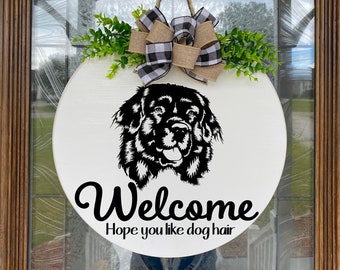 Newfie Mom All Breeds Available Newfoundland Dog Dog Lover Pet Wreath Pet Decor Newfoundland Decor Newfoundland Dog Wreath