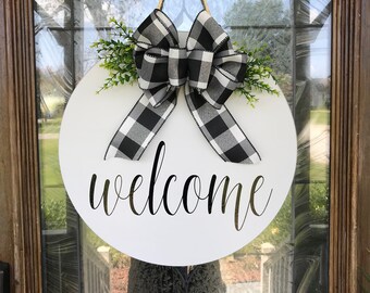 Round Welcome Sign Etsy
