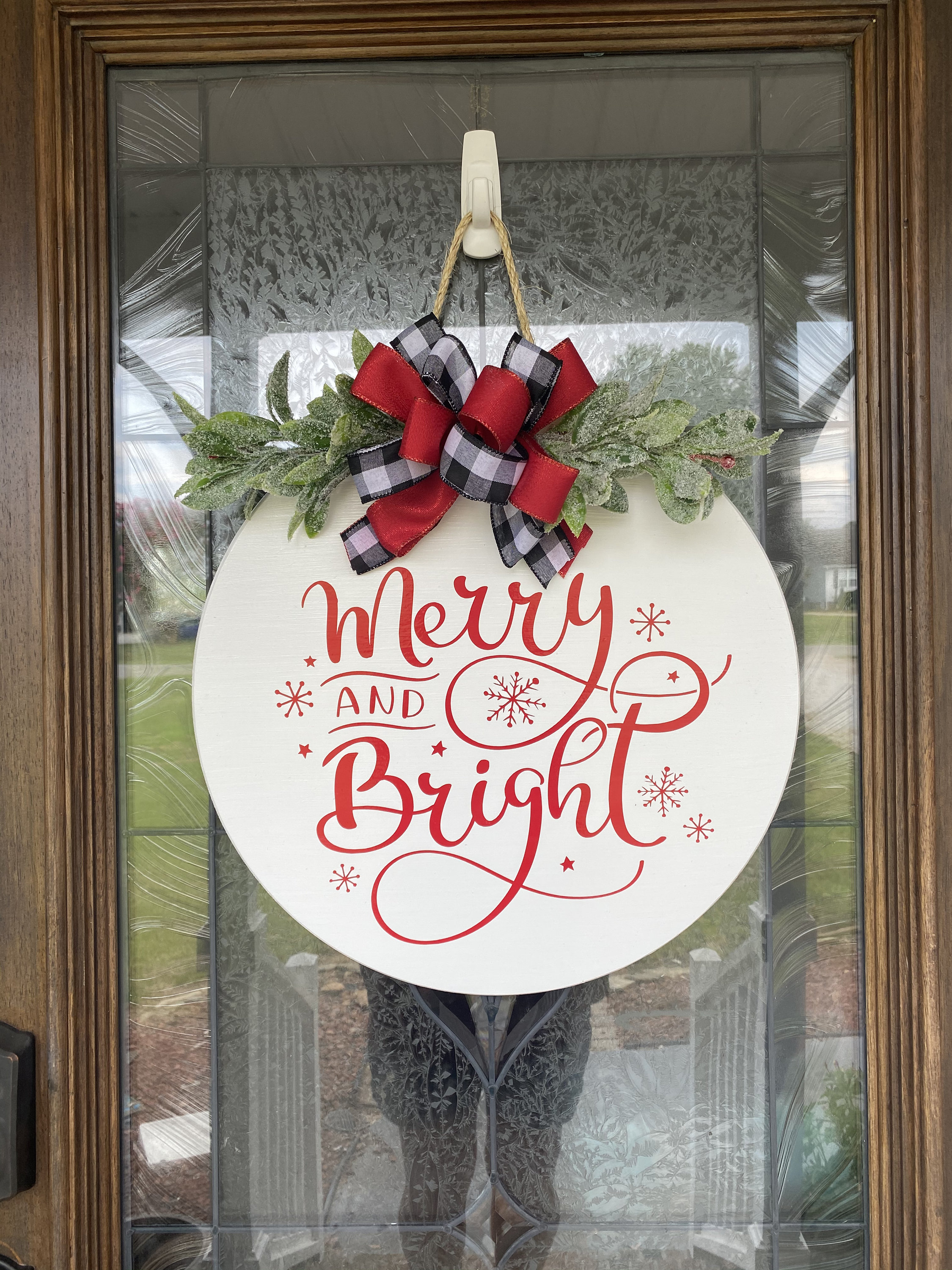 Christmas Door Hanger Merry Christmas Wreath Merry and Etsy Canada