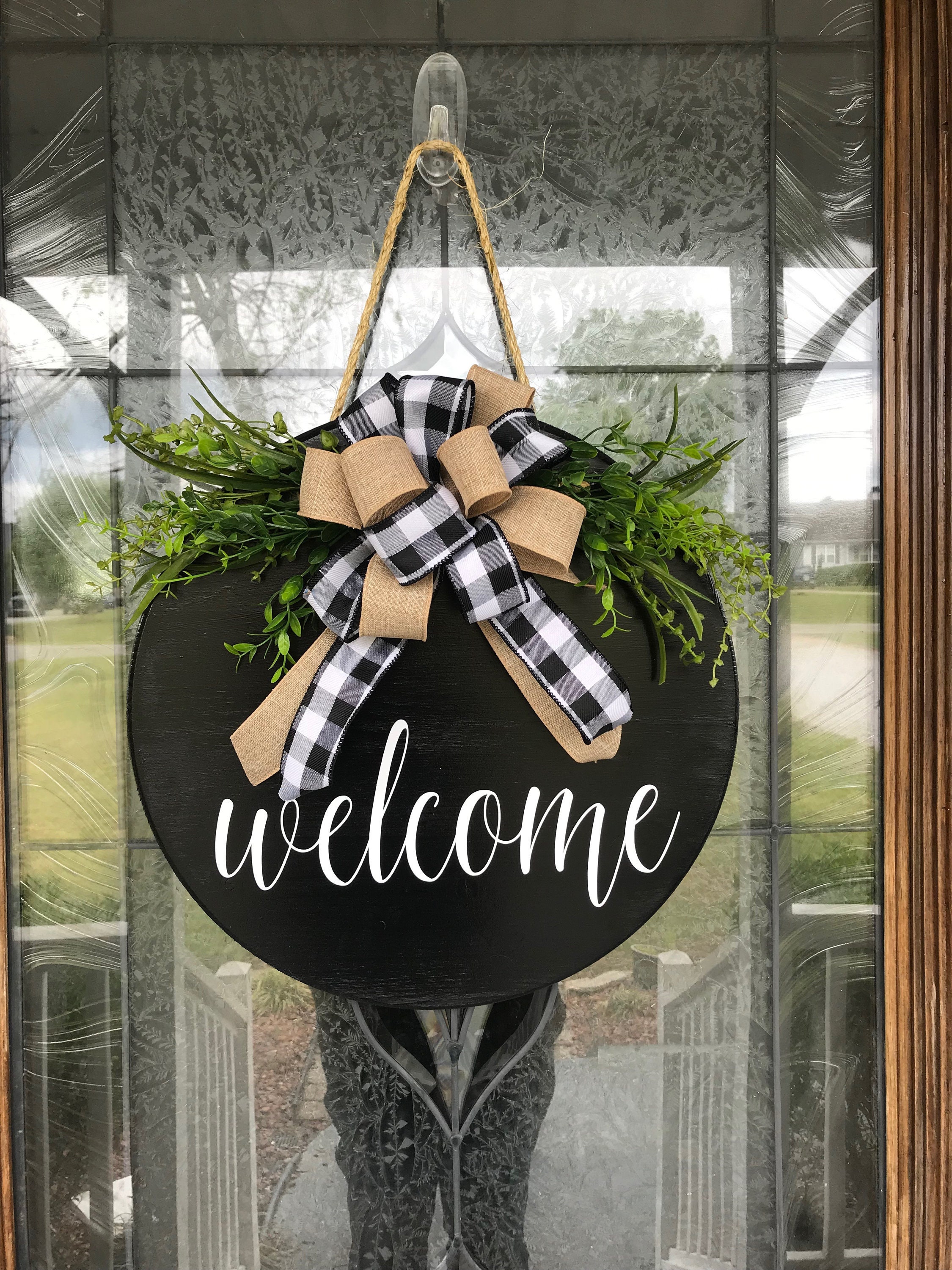 decorative over the door hangers on Front Door Decor Door Hanger Welcome Sign Wood Door Sign Etsy
