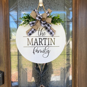 Front Door Decor Last Name Family Name Door Hanger Door Wreath Housewarming Gift Home Decor Last Name Sign Personalized Gift image 4