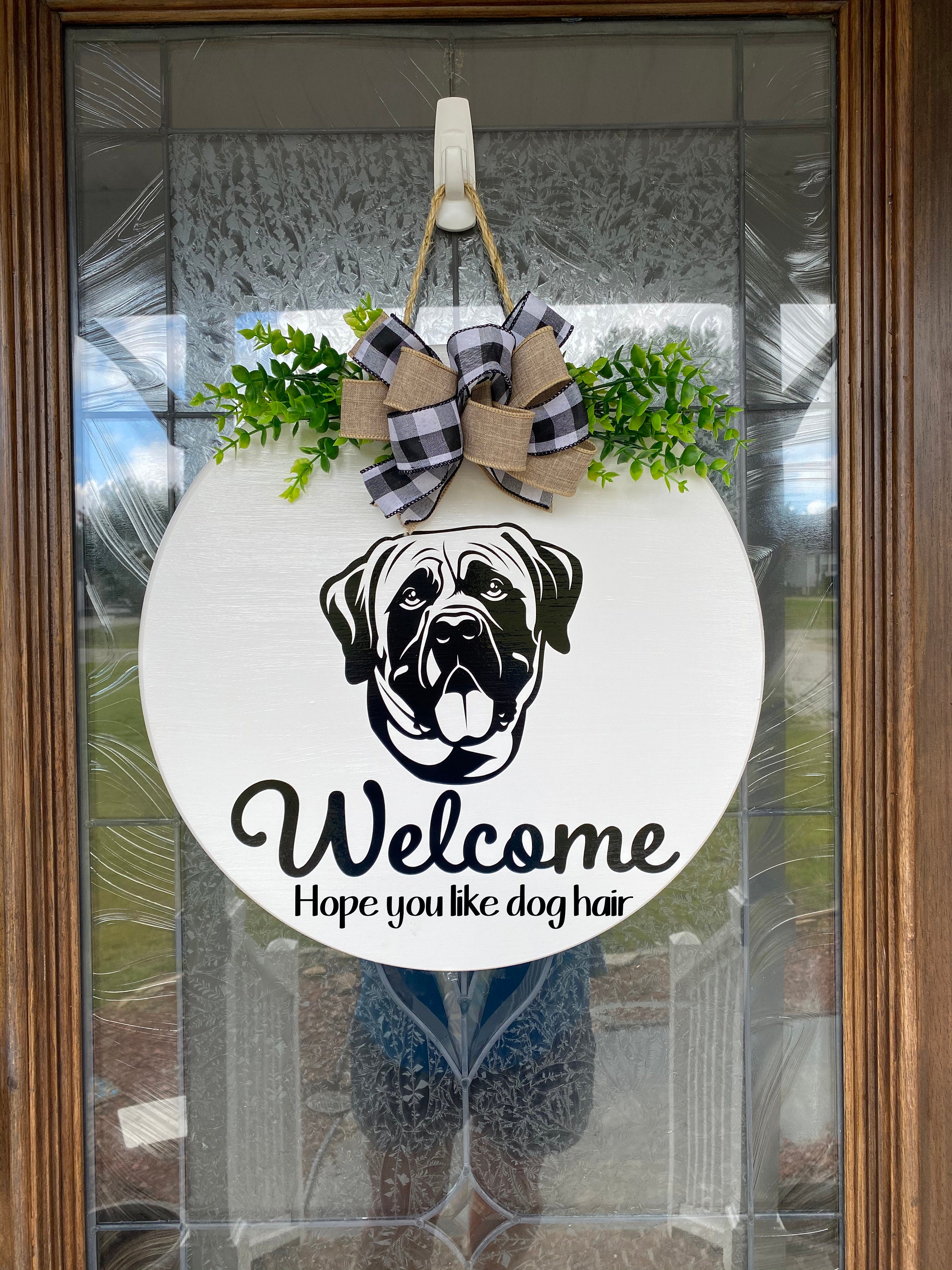 Door Decoration Mastiff Sign Front Door Decor Dog Etsy